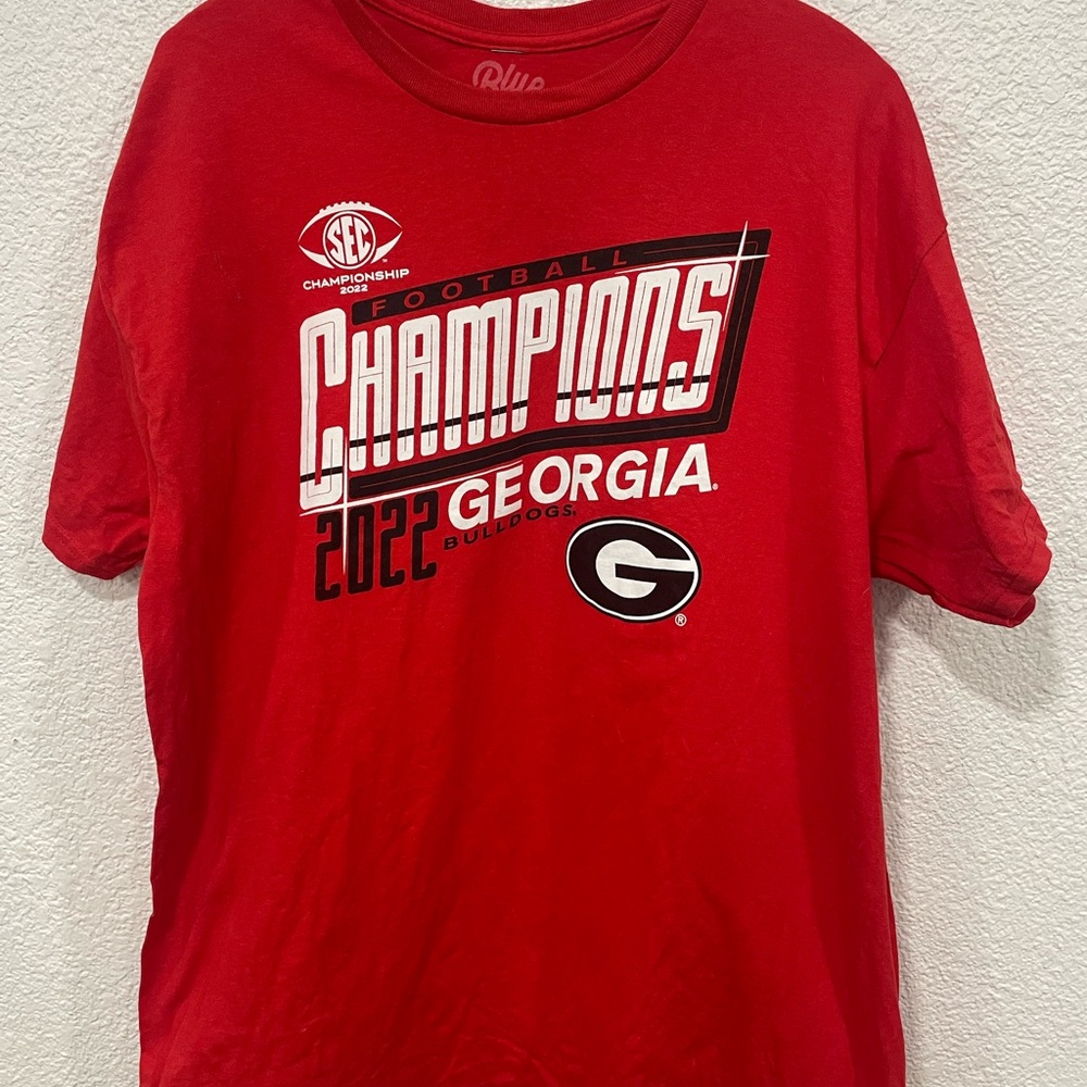 Georgia Bulldogs Blue 84 T Shirt Red XL 2022 SEC Football Conference Champions